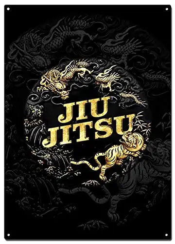 Jiu Jitsu Tiger Dragon Metal Tin Signs,Martial Arts Colorfast Posters, Decorative Signs, Wall Art, Home Decor