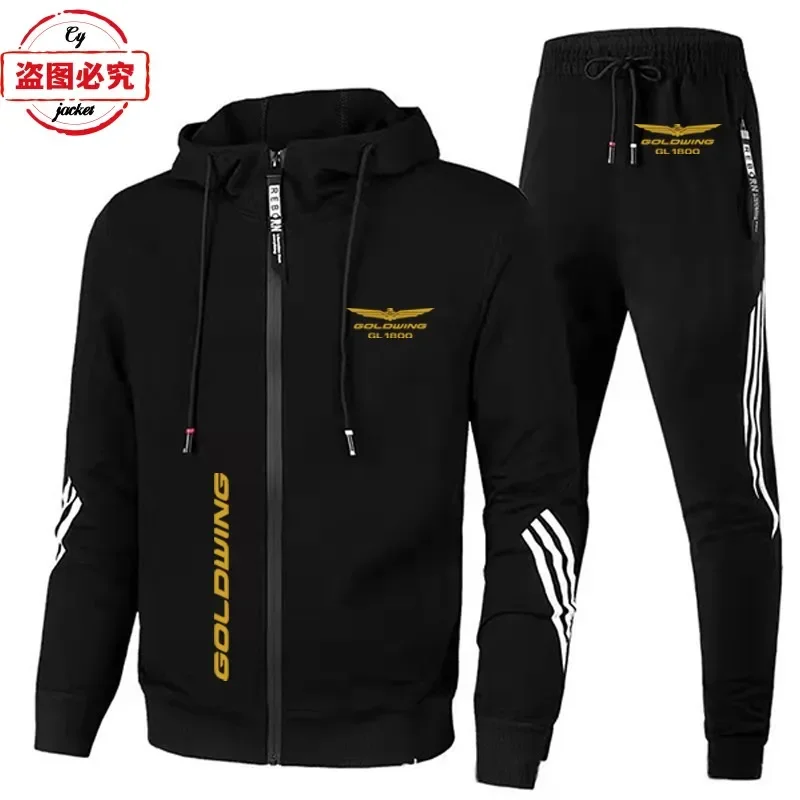 Golden Wing 1800 Motorcycle Logo Racing Team Cycling Suit Casual Sportswear Men's Spring and Autumn Suit Group Suit