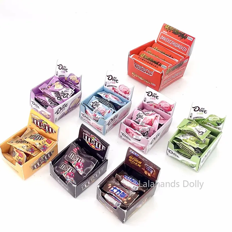 Doll House Mini Supermarket Snacks, Box Cookies，chocolate Model for OB Doll Accessories Supermarket Ornaments