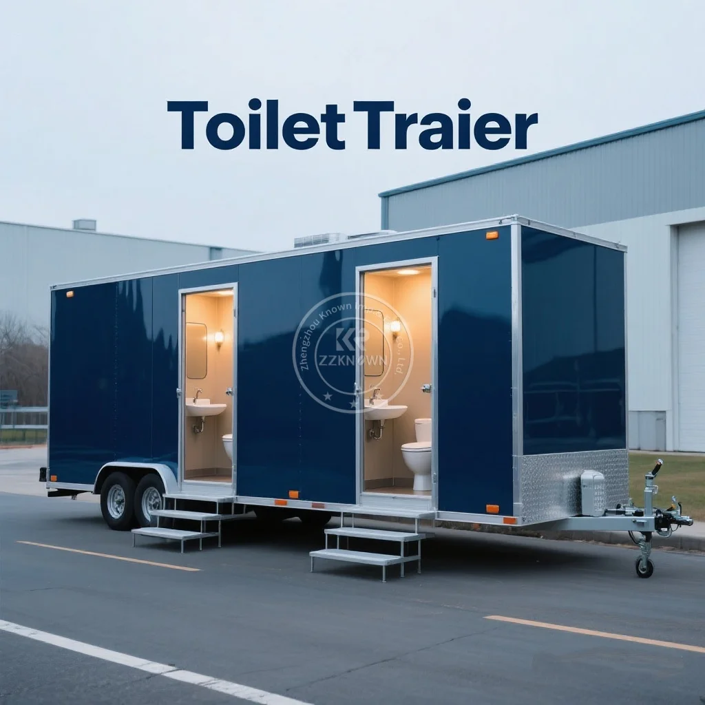 

Toilet Trailer Portable Restroom Trailer Outdoor Caravan Shower Steel Modern Toilette Mobile Bathroom WC for Event Wedding