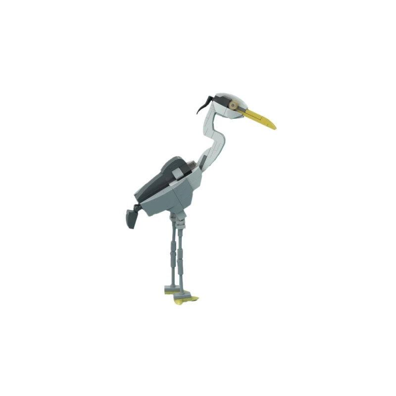 

MOC Gray Heron Model Building Blocks Posable and Elegant Chordata Ancient Roman Oracle Bird Assembled Bricks Toy Creative Gift