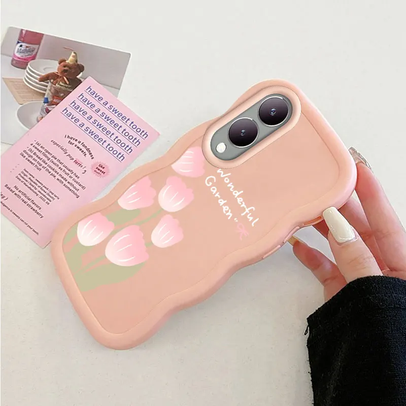 Flower Fashion Phone Case For VIVO V25 V27 V27E V29 V29E V30 Y02 Y02S Y03 Y15S Y17S Y21 Y22S Y36 Y38 Y78 Y100 5G Soft Case Shell