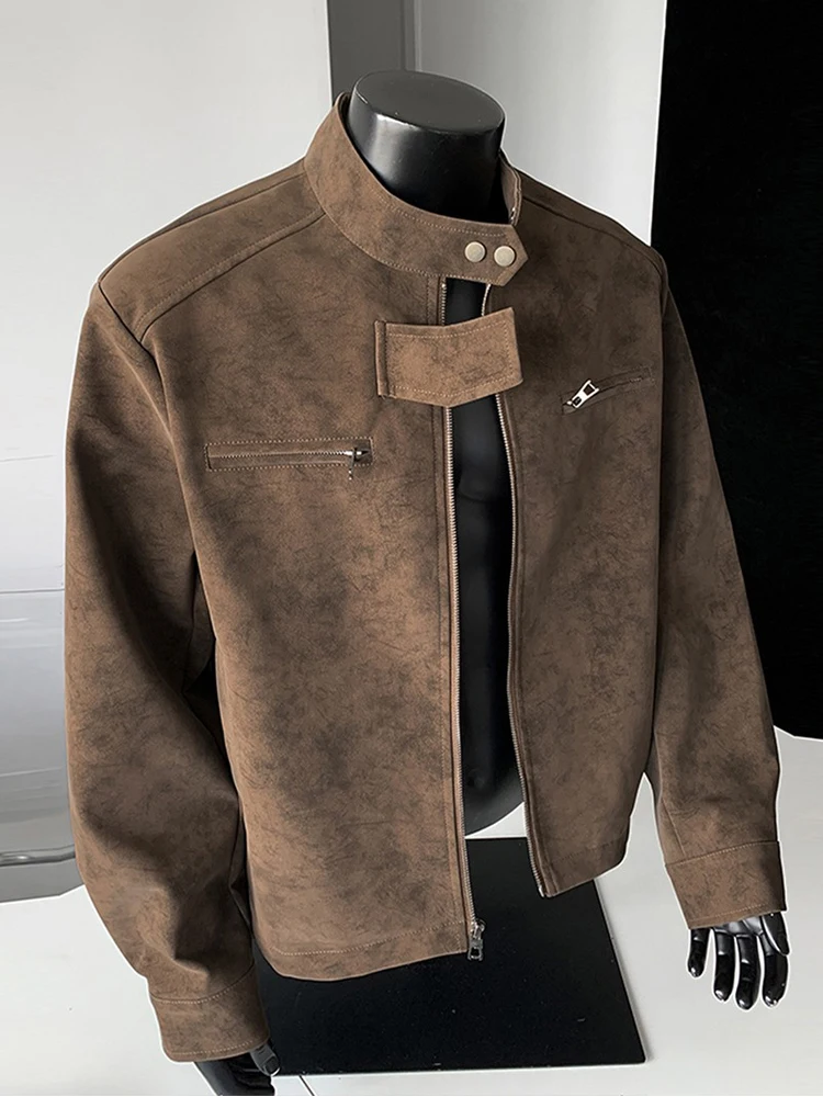 

American Sle ort Harington Jaet Men's Loose Leather Coat Stand Collar Baseball Suit Autumn Winter Trend Brand Zipper