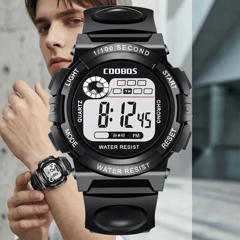 Multifunctional Night Student Children's Electronic Watch Waterproof Sport LED Digital Watches for Kids Boys Girls Montre Enfant