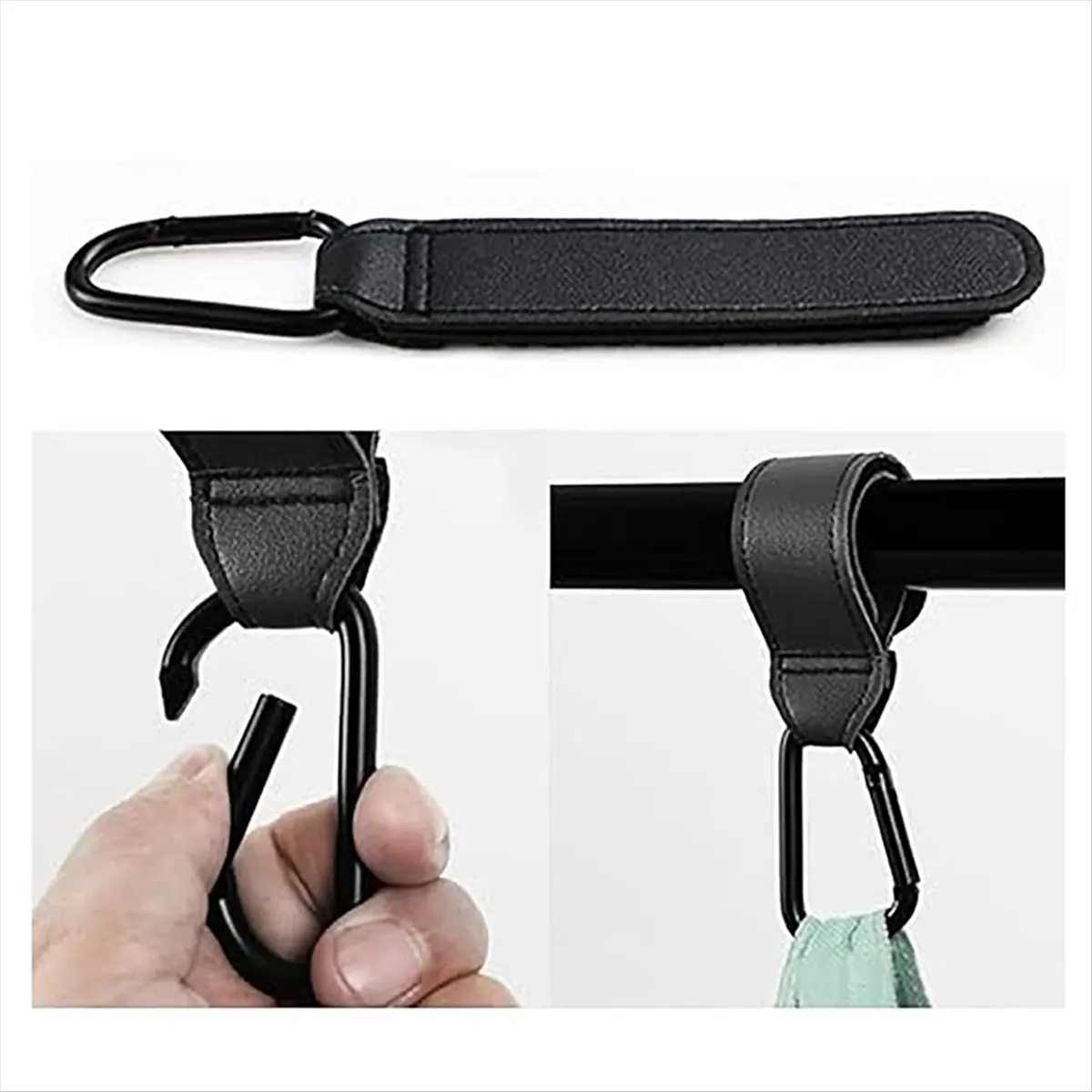 4 قطع جديدة من ملحقات الخطاف، خطافات حقيبة عربة الأطفال متعددة الأغراض، مشابك عربة الأطفال لأكياس الحفاضات وعربات الحيوانات الأليفة وأكياس التسوق والبقالة #3