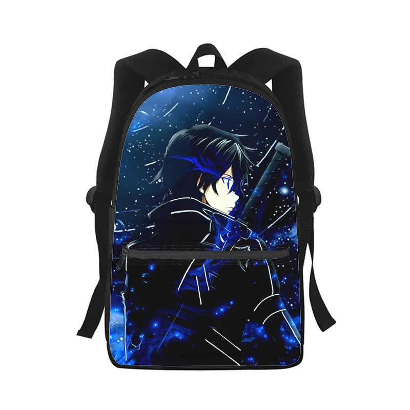 Mochila Anime Sword Art Online para Homens e Mulheres, 3D Print, Bolsa de Escola Estudante, Mochila Laptop, Bolsa de Ombro de Viagem, Moda