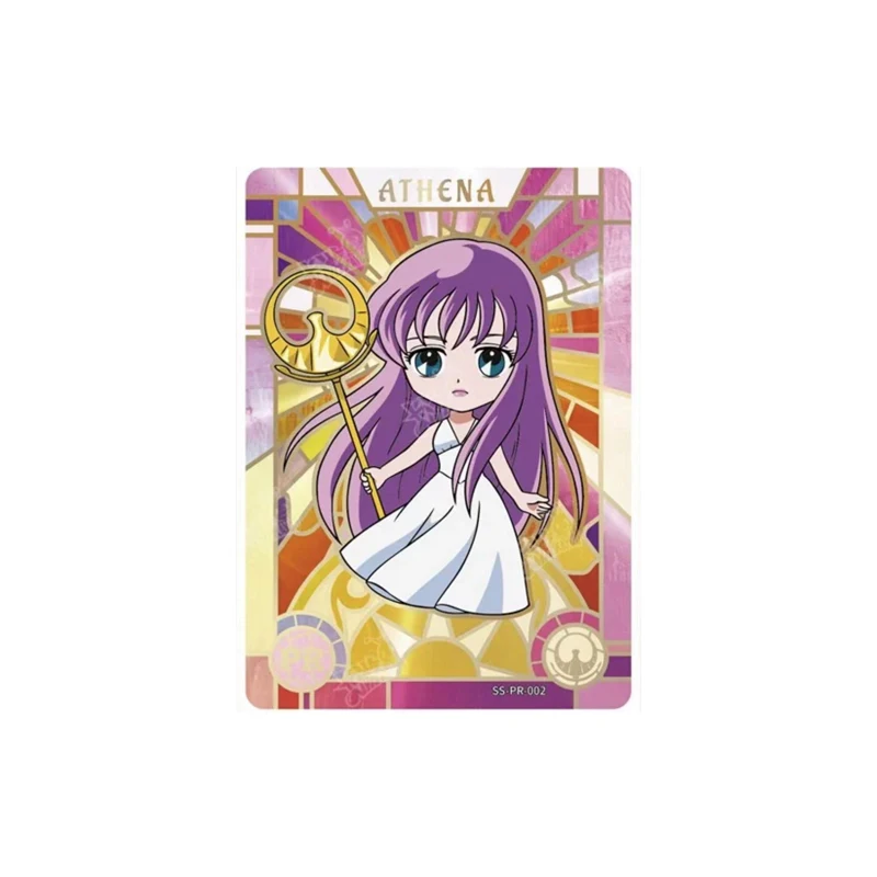 Kartka kayout Saint Seiya PR pełna seria No.001-009 postać z Anime Athena Pegasus Poseidon karta rzadka kolekcja prezent dla dzieci