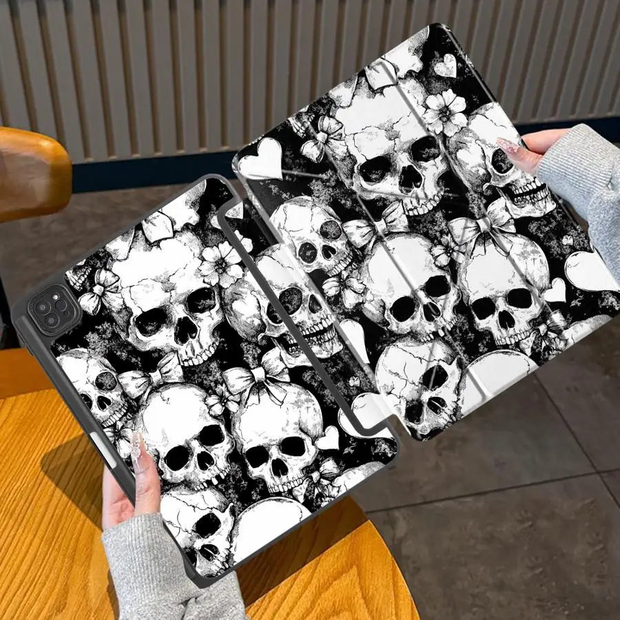 Cool Skull Head Holder Cover Tablet Case For iPad Air 4 5 M3 M2 1 2 M4 11inch Pro 2025 Mini 6 7 Pro 11th 10th 9th 8th 7th 5