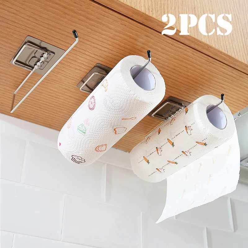1/2 Stück Hängender Toilettenpapierhalter Rollenpapierhalter Badezimmer Handtuchhalter Küchenständer Papierständer Aufbewahrungsregal für Zuhause