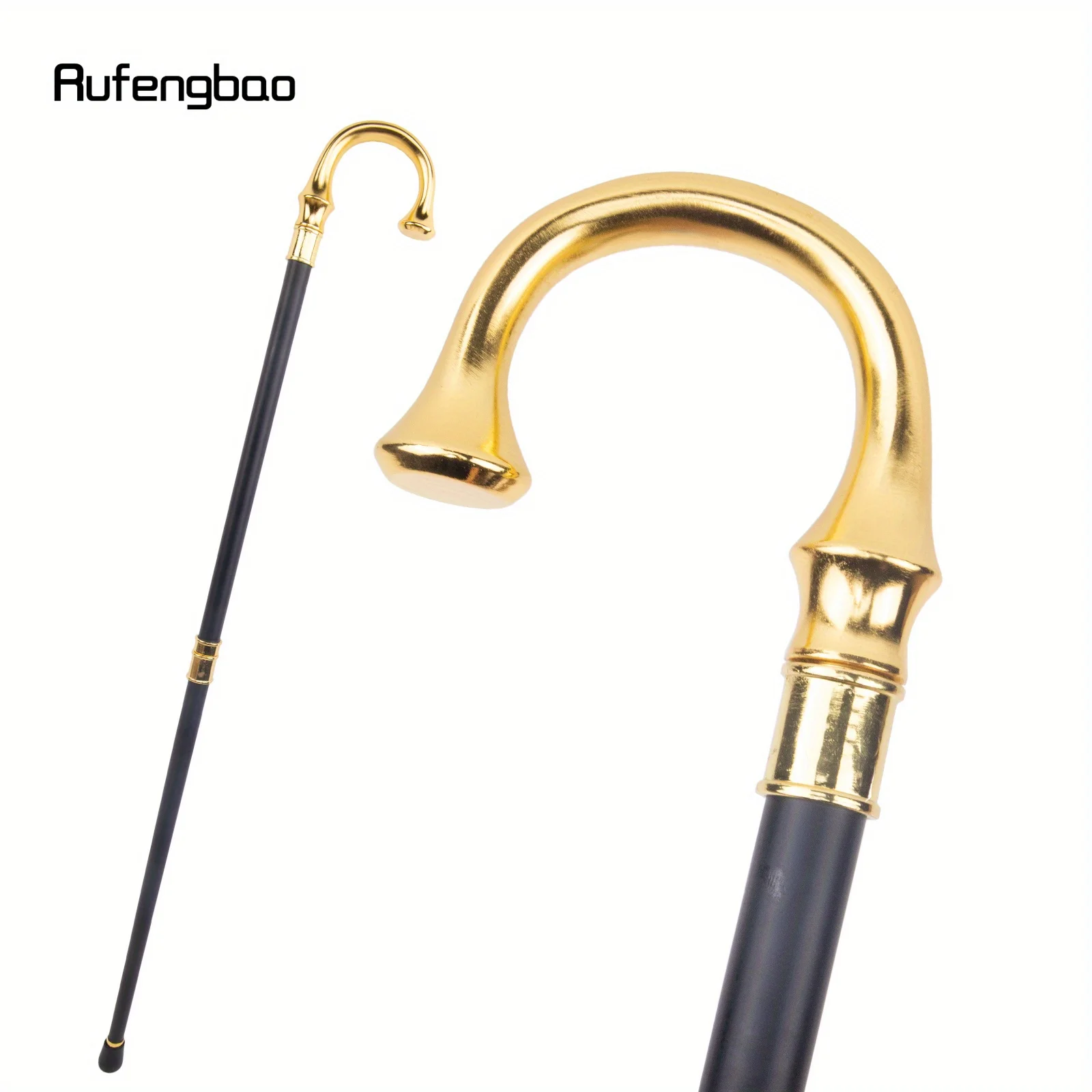 

Golden U Hanger Fashion Walking Stick Decorative Walking Stick Fashionable Walking Cane Crosier Performance Stage Cane 94cm