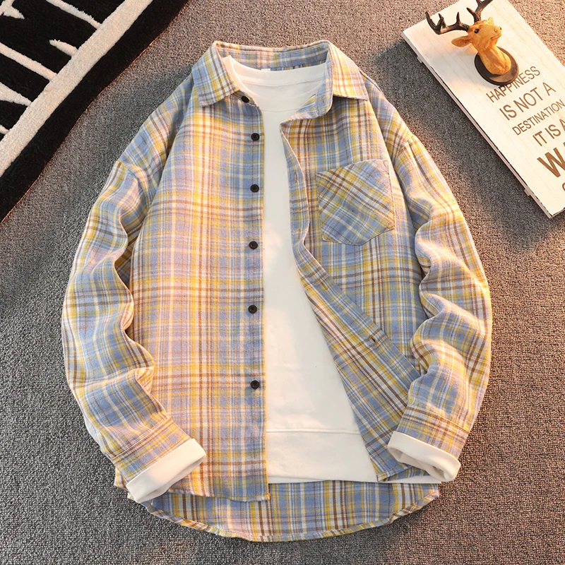 

Мужская новая модель, осенняя высококачественная рубашка с длинными рукавами и лацканами, сетка, свободное удобное пальто для отдыха, ленивый ветер, мужская одежда, топы