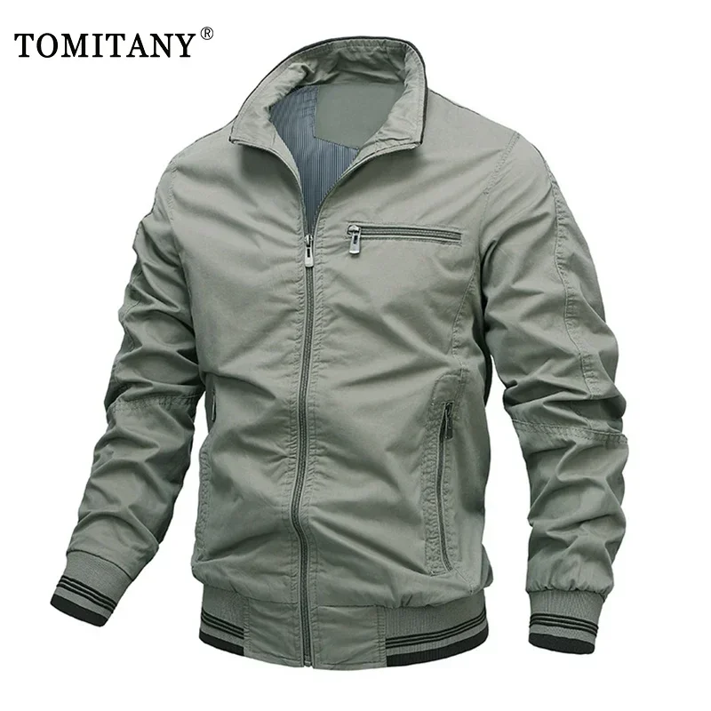 Chaquetaaviador ajustada hombre – Algodón militar verde