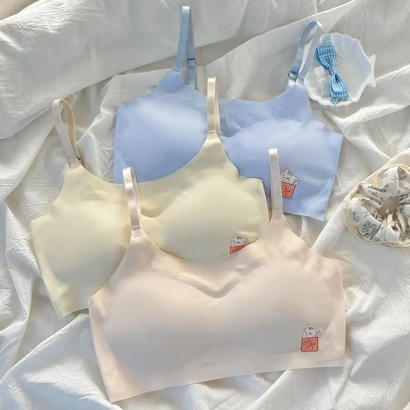 2 pezzi reggiseni da donna reggiseno sportivo da yoga in seta di ghiaccio morbido sulla pelle senza anello in acciaio comodo supporto traspirante gilet reggiseno per ragazze