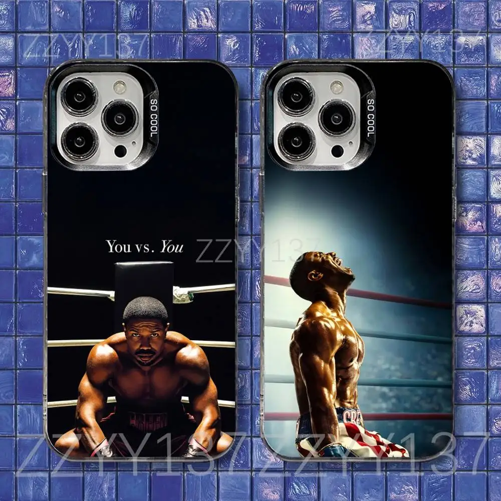 

C-Creed Movie Boxing pg Phone Case For iPhone 17,16,15,14,13,12,11,Air,X,XR,Pro,Max,Plus IMD Silver Shell