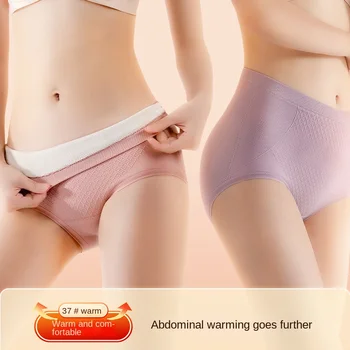 여성용 두꺼운 보온 속옷, 하이 웨이스트 플랫 밸리 팬티, 따뜻한 궁전 언더팬츠, 심리스 브리프, 발열 의류, 겨울 