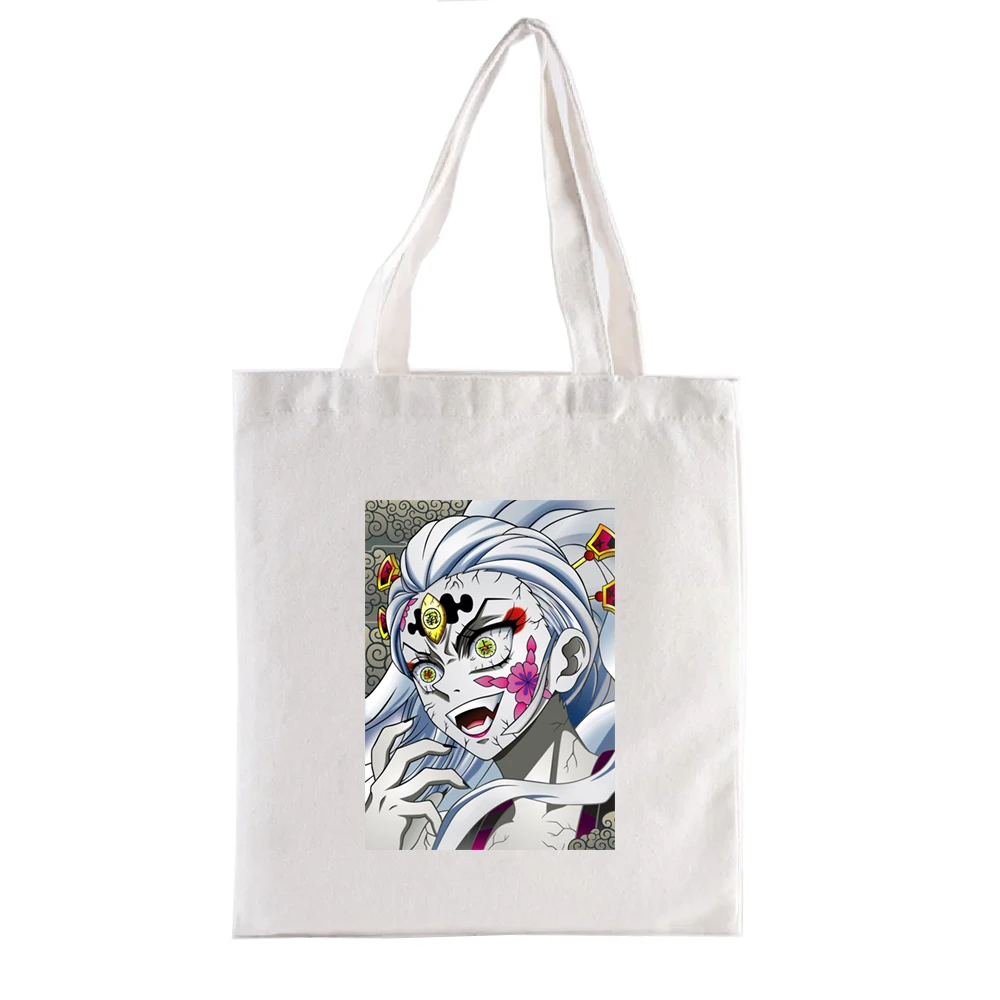 Demon Slayer Anime Eyes Graphic Tote Bag, Demon Slayer Print Shoppong, bolsos de mano para mujer, bolsos Shopper Totebag, moda divertida