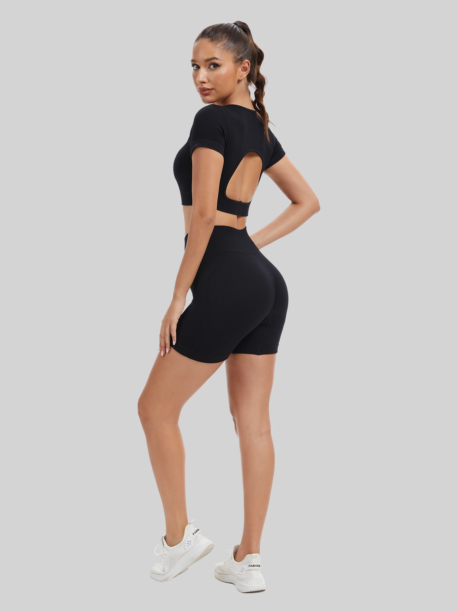 Yoga Set Sports Bra Outfit, Tight Slimming Running Gear, High-Intensity Training Two-Piece, Ideal for CrossFit Challenges