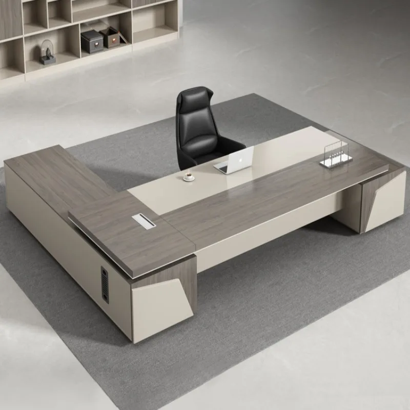 Storage Boss Desk Modern Luxury Accessories Cabinet Work Conference Desk Reception Gaming Designer Escritorio Office Furniture