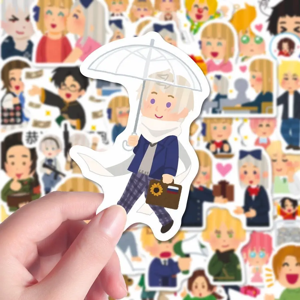 محور القوى Hetalia Irasutoya أنيمي ملصق إيفان فرانسيس ملصقات اللوازم المدرسية طالب القرطاسية المحمول جراب هاتف ديكور #1