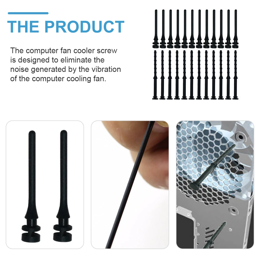 

24 Pcs Anti-seismic Screws Computer Case Fan Cooler Silicone Rubber Vibration Absorber Durable Easy Install PC Accessories