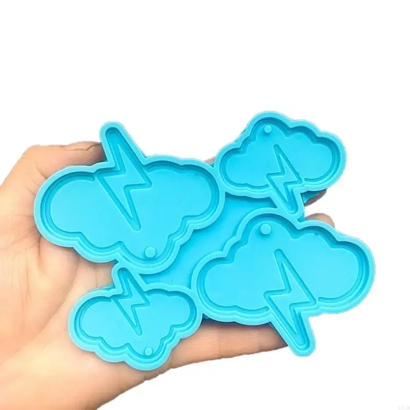Cartoon Cloud and Flash Silicone Mold Keychains and Necklaces Making Moulds Epoxy Resin Moulds