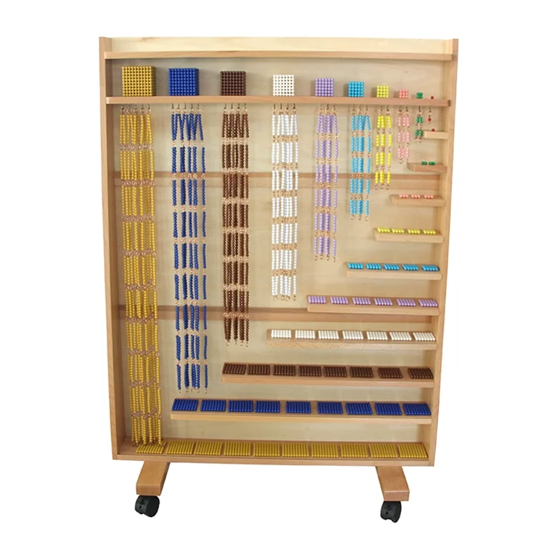 Montessori Beads Materials Set Colored Bead Chains/ Squares/ Cubes Mathematics Educational Equipment Math Learning Toys for Kids