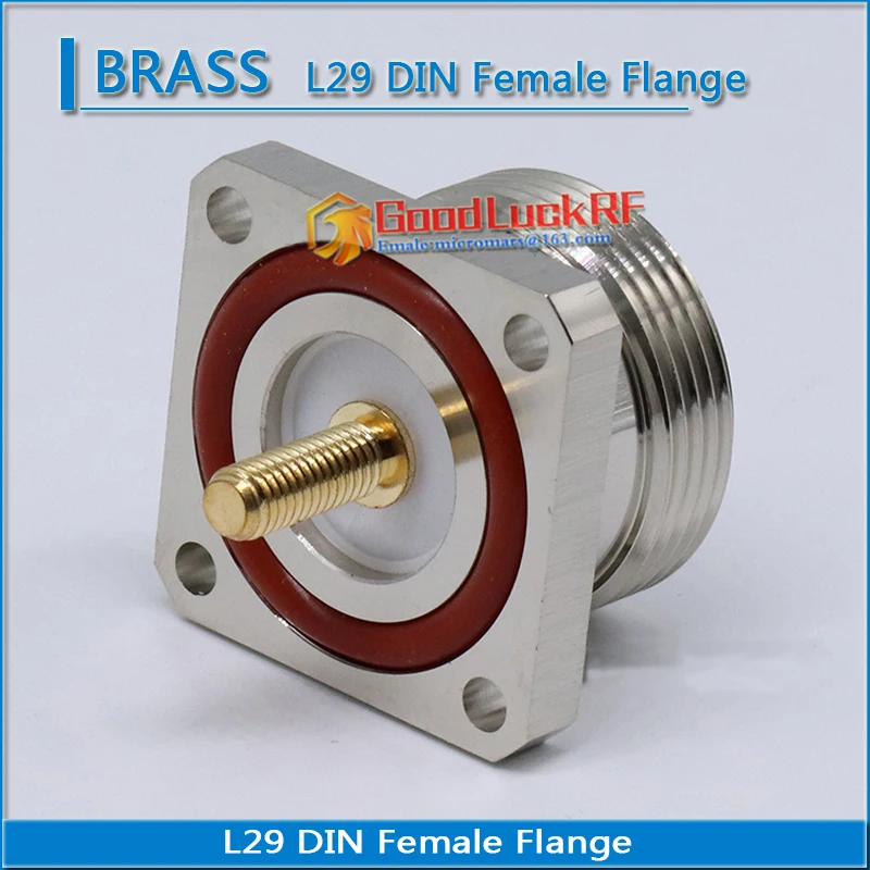 7/8 7/16 L29 DIN Female With 4 Hole Flange Panel Mount For Solder Cup M5 12.5mm 28mm plug Connector calbe RF Adapter BRASS