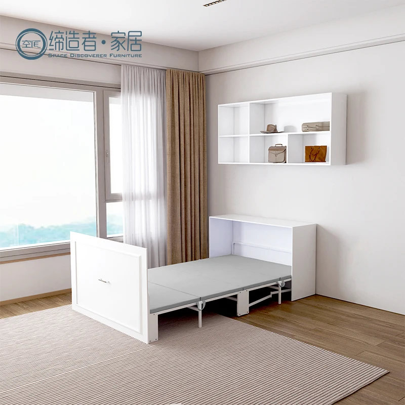 High Quality Portable 150x200cm Folding Bed Single Size Office Furniture Home Use Strong Metal Frame Folding Bed with Wheel