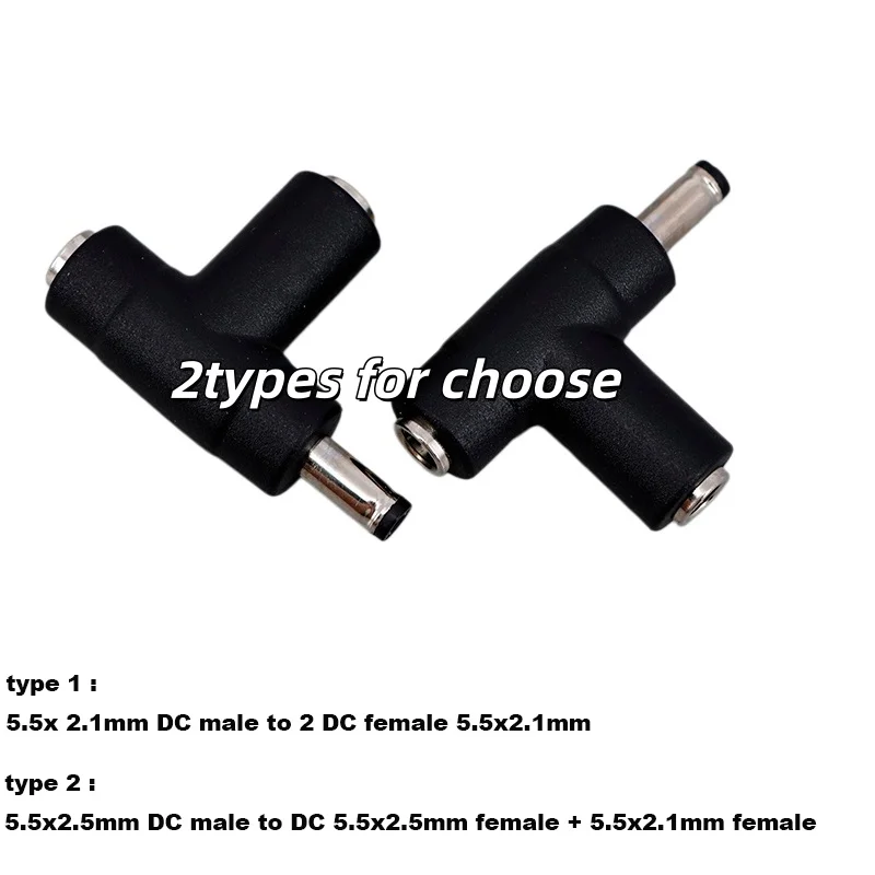 5.5*2.5 DC Jack Connector 5.5x2.5 mm Female to 5.5x2.1 Male Converter Laptop Power Adapter 90 degree 5.5*2.1MM B4