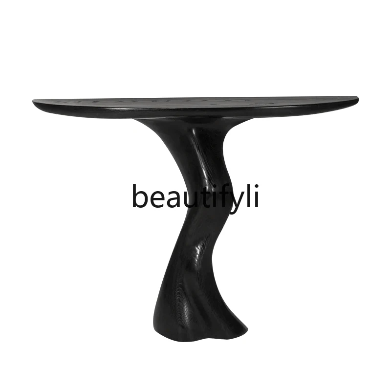 Minimalist Art Entrance Table Creative Solid Wood Entrance Table Home Storage End View Platform