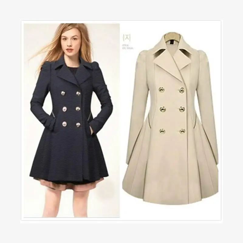 

Women's Winter Trench Coat Sweet Sle Cotton Long Sve Suit Collar Knot Mid-Length Jaet for Ladies Autumn Coat