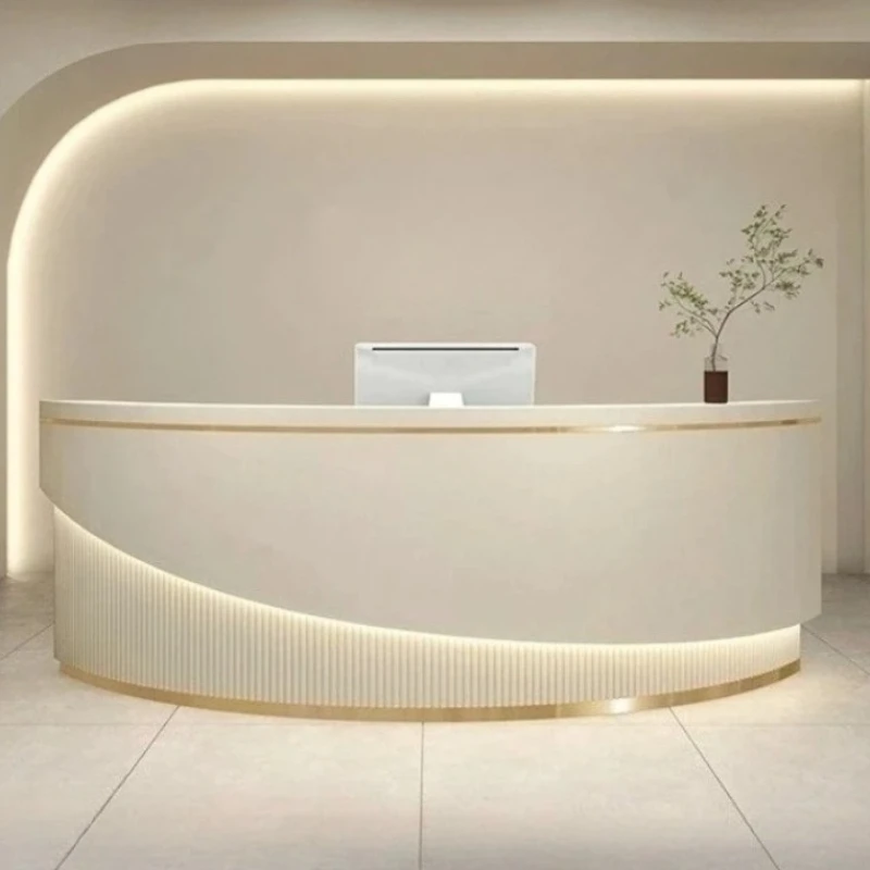 #Reception Office Table Salon Reception Desk Beauty Salon Bar Women's Clothing Store Bar Arc TrainingMedical Guide Dental Clinic