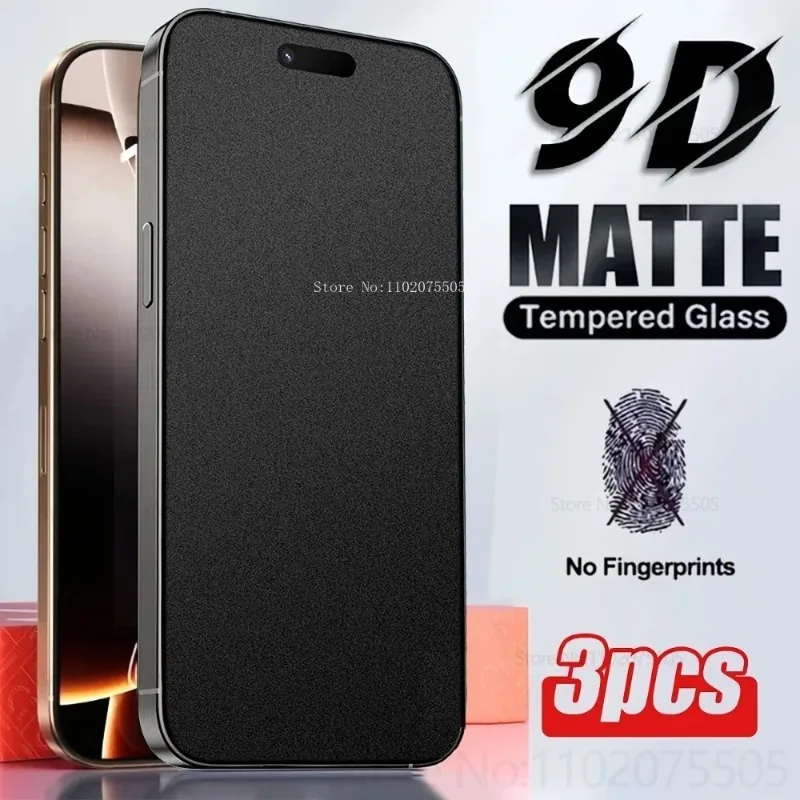 3pcs Matte Tempered Glass for IPhone Air 15 16 Promax 17 Promax 16 Plus Anti-Glare Screen Protector 12 Mini 11 13 14 Promax Film