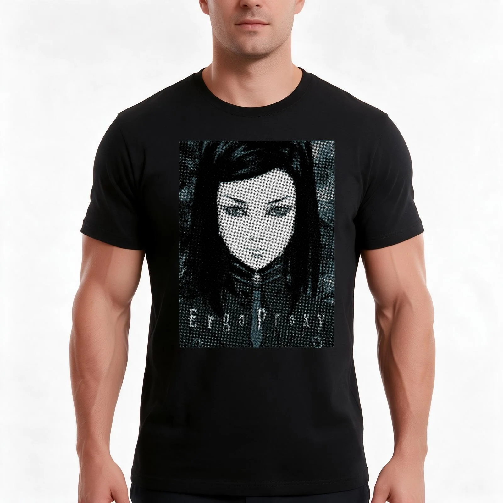 Ergo Proxy T-Shirt, Summer Casual Cotton Tee, Oversized Streetwear Tops, Vintage Graphic Print, Loose Fit Short Sleeve