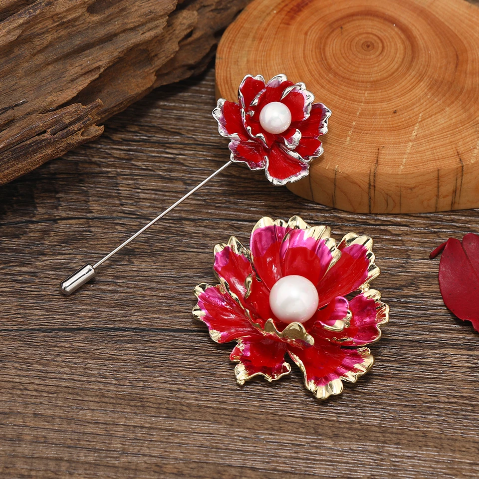 Muylinda Vintage Crabapple Flower Brooch For Women Enamel Pin Brooch Sweater Scarf Brosche Jewelry