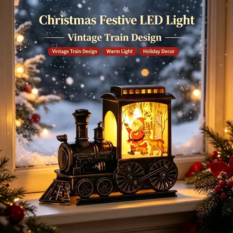 Portable Hanging Lantern Light Vintage Train Festive Party Spring Festival Indoor Decor Gift Christmas Wedding Celebration