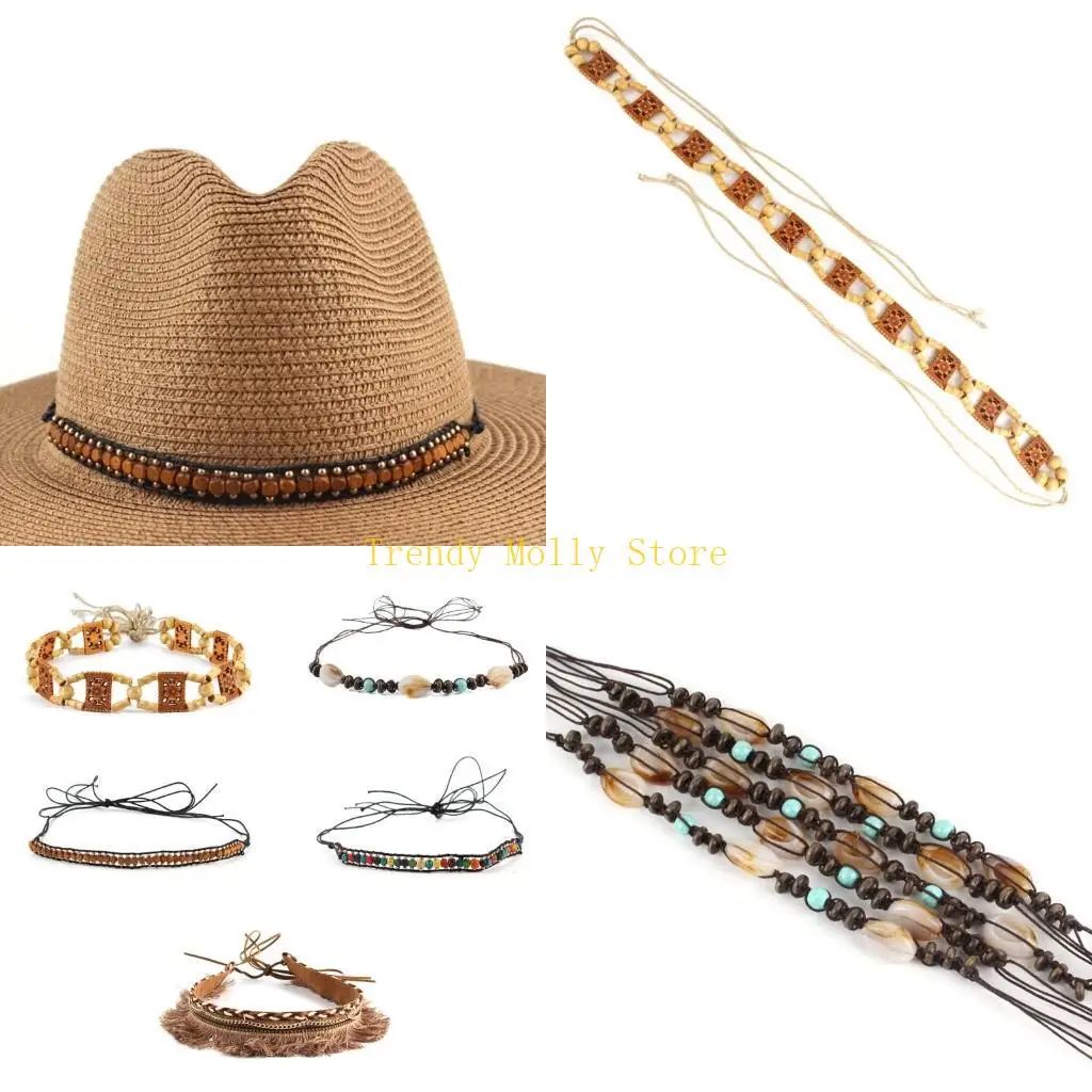 

N5KB Декоративный ремешок для шляпы Уличная шляпа Декоративный ремешок из веревки для взрослых мужчин и женщин