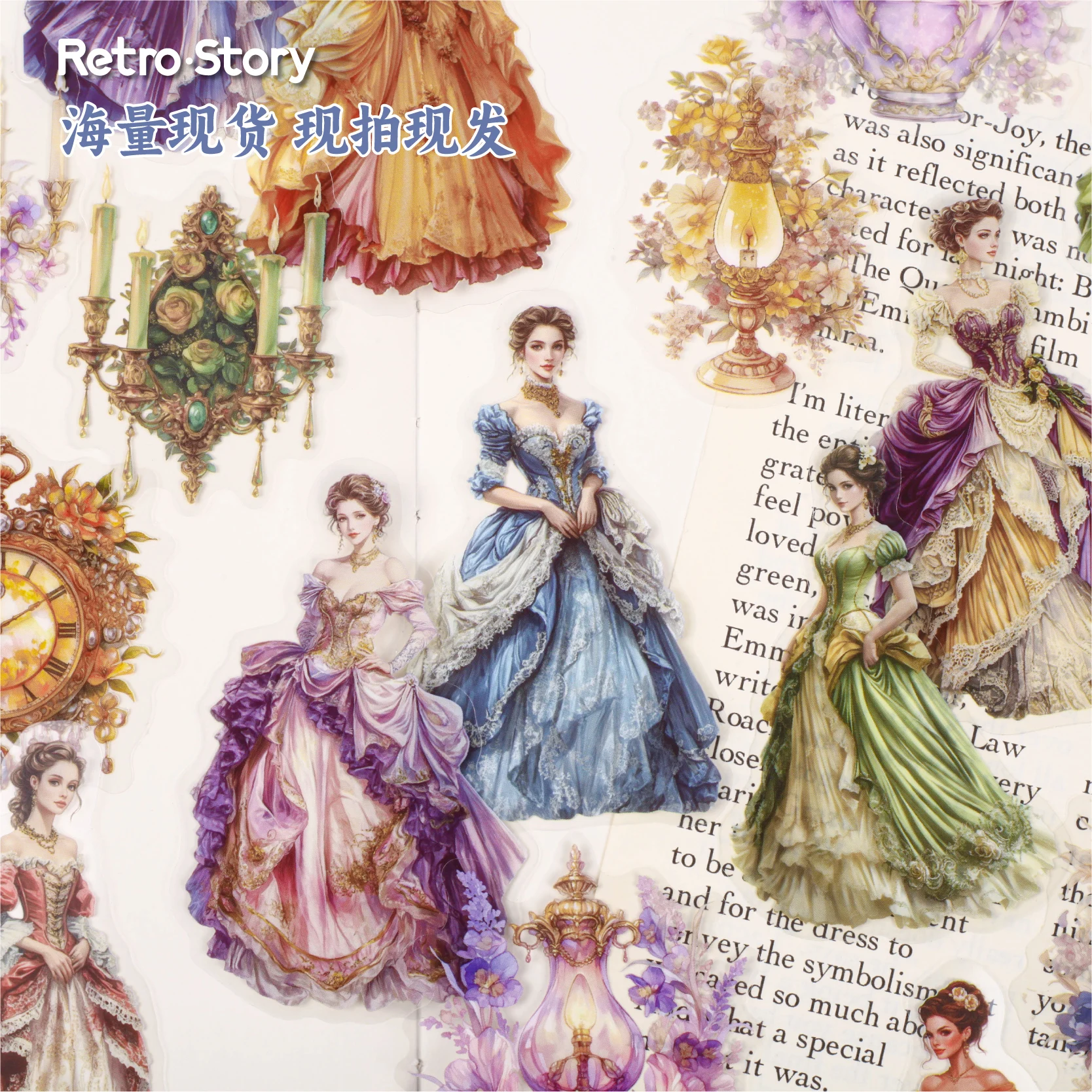 JIANQI 20 pcs Vintage Girl socialite Stickers PET material DIY Scrapbooking Junk Journal Decor Sticker stationery