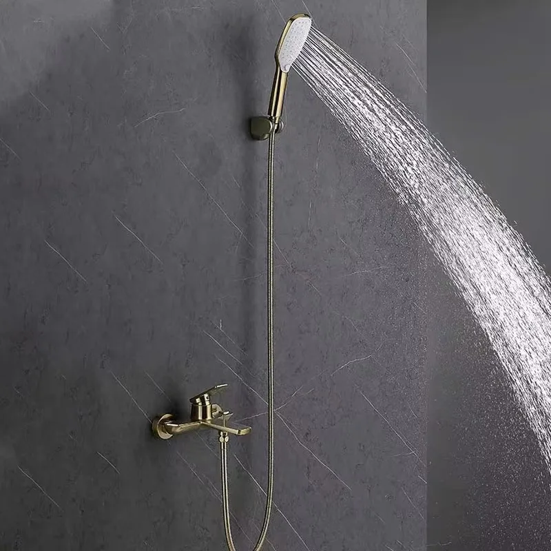Dual-mode Shower Head Handheld Shower Head All-copper Dual-function Hot and Cold Bathroom Bathtub Faucet Set