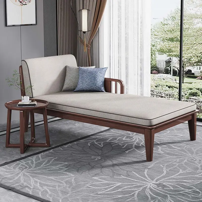 

Household new Chinese-style solid wood sofa, reclining chair, concubine chair, walnut living room, bedroom, concubine chair