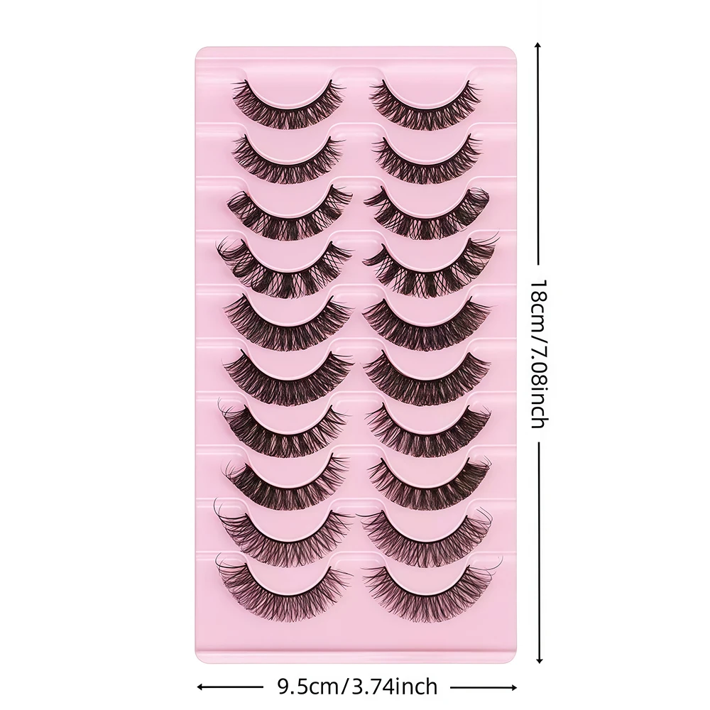 New DD Russian Curling False Eyelash 10 Pair Set, Large Curvature Curling False Eyelash, European and American Thick False Eyela