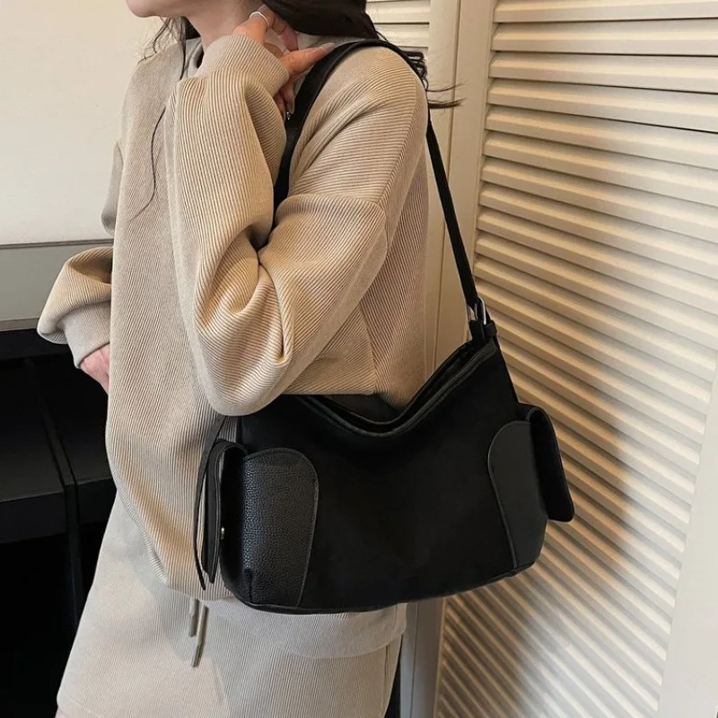 

Solid Color Commuter Diaper Bag Elegant Classic Designer Paris Large Capacity Trendy Design Leather Crossbody Handbag Ladies