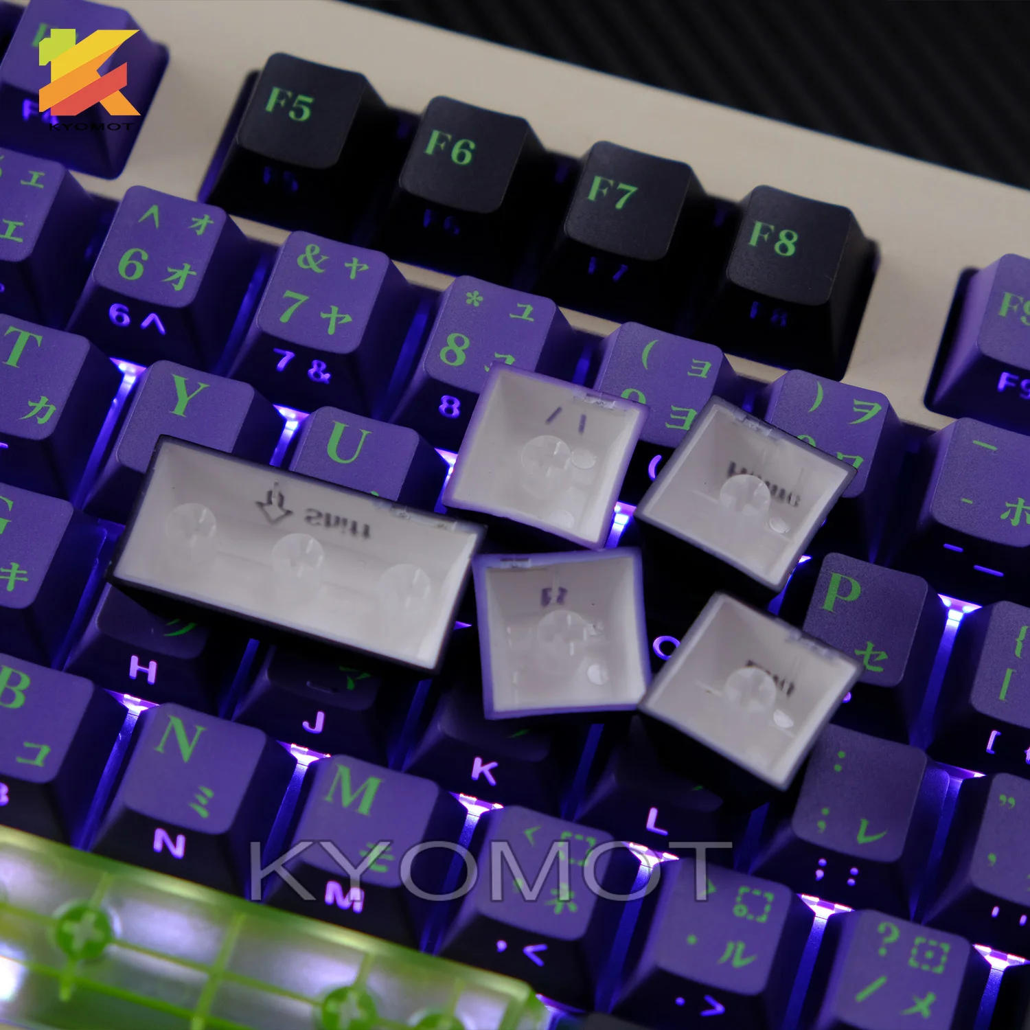 KTOMOT 136 مفتاح إيفا 01 آلة تألق من خلال أغطية المفاتيح الكرز الشخصي انمي ياباني لعبة Keycap للوحة المفاتيح الميكانيكية Mx التبديل