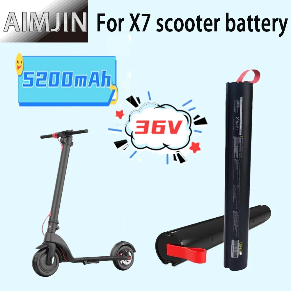 Suitable for 36V 5200mAH X7 scooter charging lithium battery pack 187Wh carbon fiber scooter HX carbon fiber battery accessories