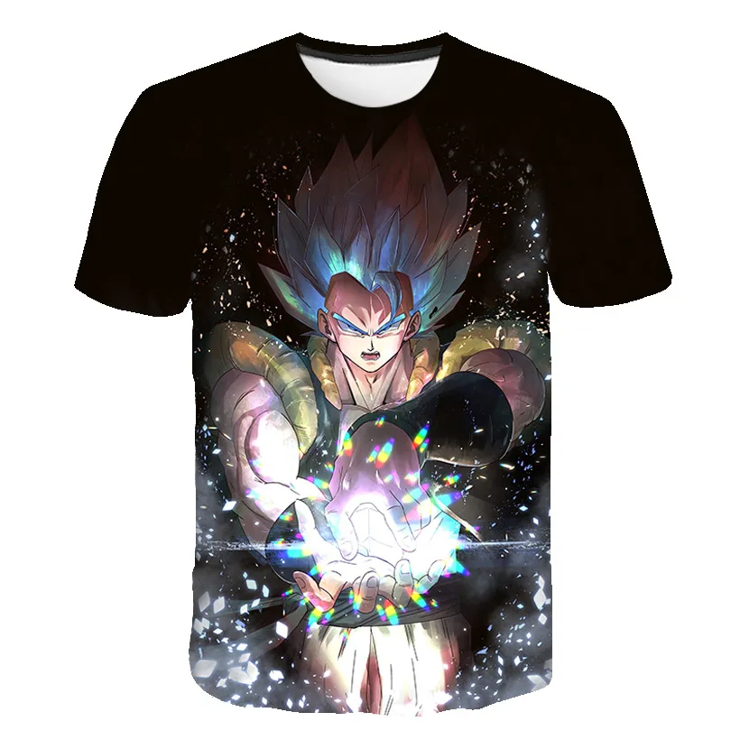 Camiseta Dragon Ball adulto camiseta anime personagem Son Goku Super Saiyan Camiseta menino roupas infantis camiseta de verão