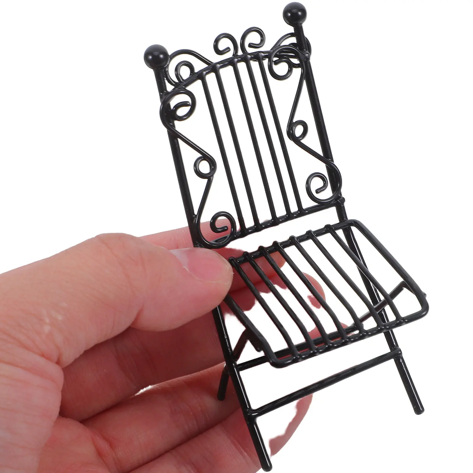 

1 комплект миниатюрных стульев и столиков, железная мебель в масштабе 1:12 для кукольного домика, декор для гостиной, мини-набор для домашней мебели