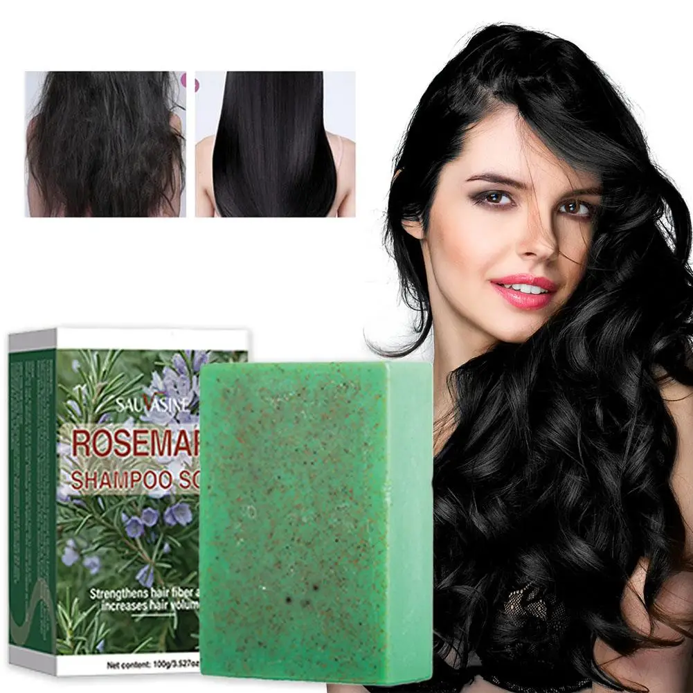 100g Rosemary Soap For Hair Growth Volumizing Smoothing Bars Strengthening Thickening Hair Care Shampoo for All Hair Types