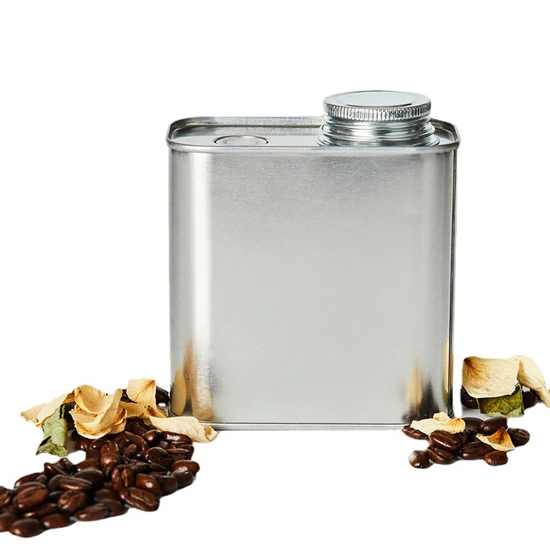 

1PC Silver 150g Coffee Bean Airtight Cans Outdoor Camping Tinplate Box Food-grade Packaging Storage Fresh Breathing Iron Cans