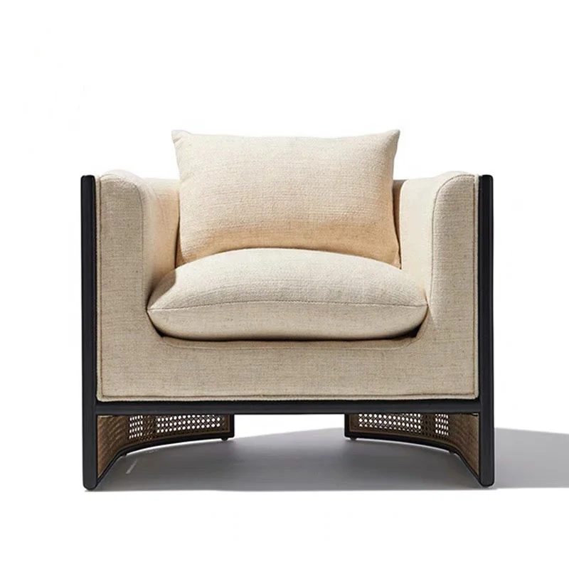 

* Luxury Modern Living Furniture Fabric Sofa Warm and Elegant Furniture Design Sense Ebony Fabric Single Sofa