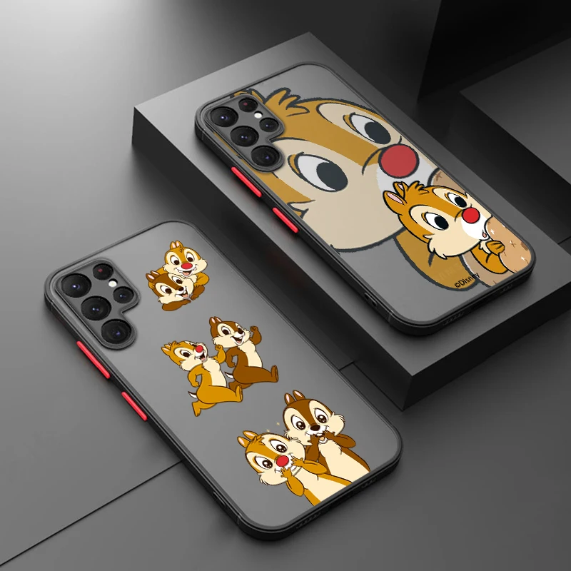 

Disney Chip Dale For Samsung S24 S23 S22 S21 Ultra S20 FE S10 Plus Lite 4G 5G Frosted Translucent Cover Capa Fundas Phone Case